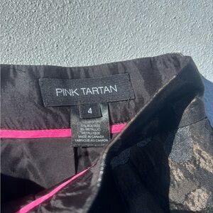Pink Tartan Black Skirt with Pink Trim